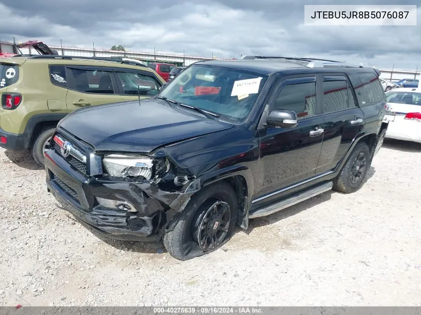 2011 Toyota 4Runner Sr5 V6 VIN: JTEBU5JR8B5076087 Lot: 40275639