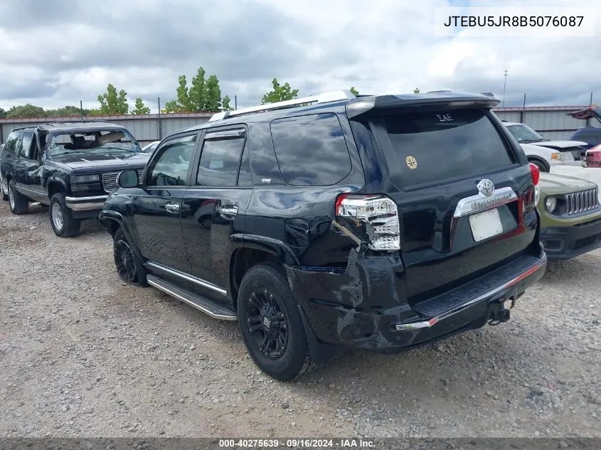 2011 Toyota 4Runner Sr5 V6 VIN: JTEBU5JR8B5076087 Lot: 40275639