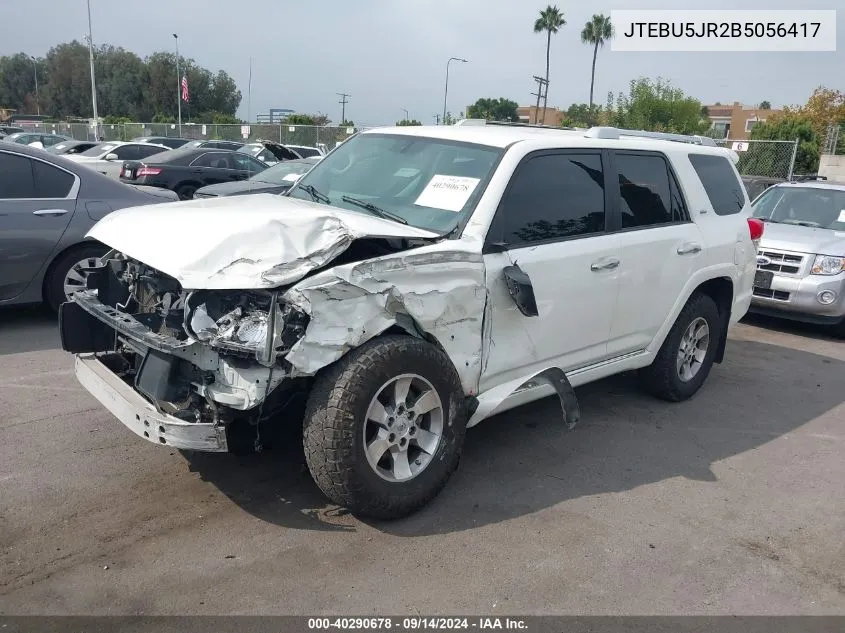 2011 Toyota 4Runner Sr5 V6 VIN: JTEBU5JR2B5056417 Lot: 40290678