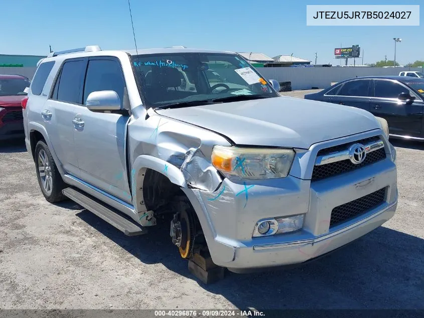 JTEZU5JR7B5024027 2011 Toyota 4Runner Limited V6