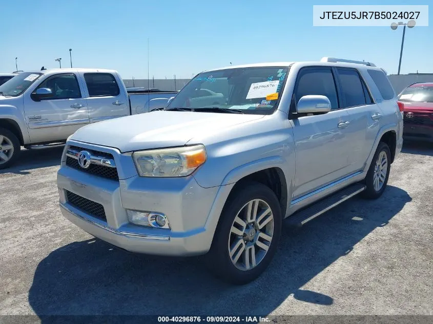 2011 Toyota 4Runner Limited V6 VIN: JTEZU5JR7B5024027 Lot: 40296876