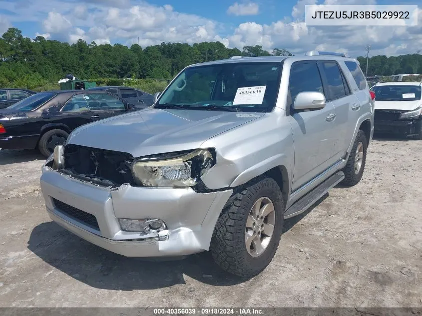 2011 Toyota 4Runner Sr5 V6 VIN: JTEZU5JR3B5029922 Lot: 40356039