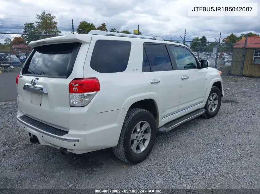 2011 Toyota 4Runner Sr5 V6 VIN: JTEBU5JR1B5042007 Lot: 40370002