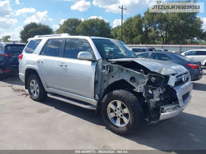 2011 Toyota 4Runner Sr5 V6 VIN: JTEZU5JR7B5028353 Lot: 40399773