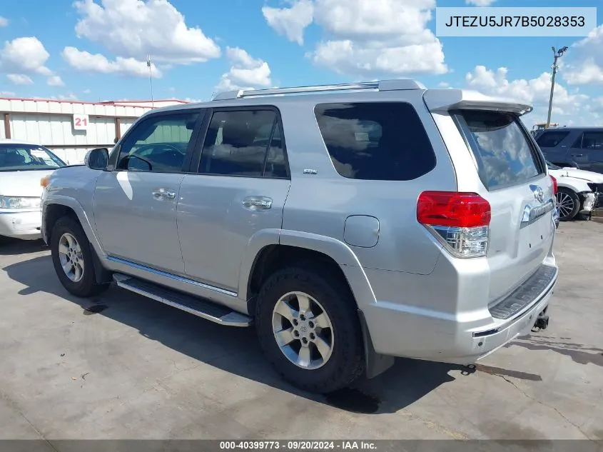 2011 Toyota 4Runner Sr5 V6 VIN: JTEZU5JR7B5028353 Lot: 40399773