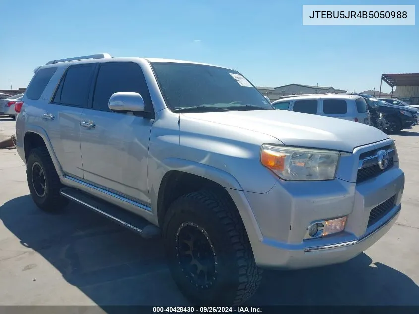 2011 Toyota 4Runner Sr5/Limited/Trail VIN: JTEBU5JR4B5050988 Lot: 40428430