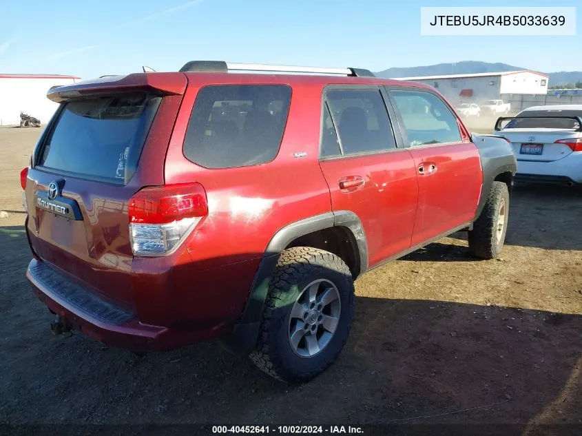 2011 Toyota 4Runner Sr5 V6 VIN: JTEBU5JR4B5033639 Lot: 40452641