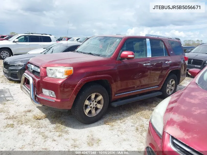 2011 Toyota 4Runner Sr5/Limited/Trail VIN: JTEBU5JR5B5056671 Lot: 40477348