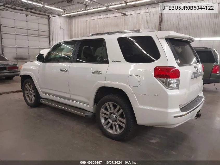 2011 Toyota 4Runner Sr5/Limited/Trail VIN: JTEBU5JR0B5044122 Lot: 40508657