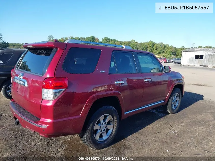 2011 Toyota 4Runner Sr5 V6 VIN: JTEBU5JR1B5057557 Lot: 40530570