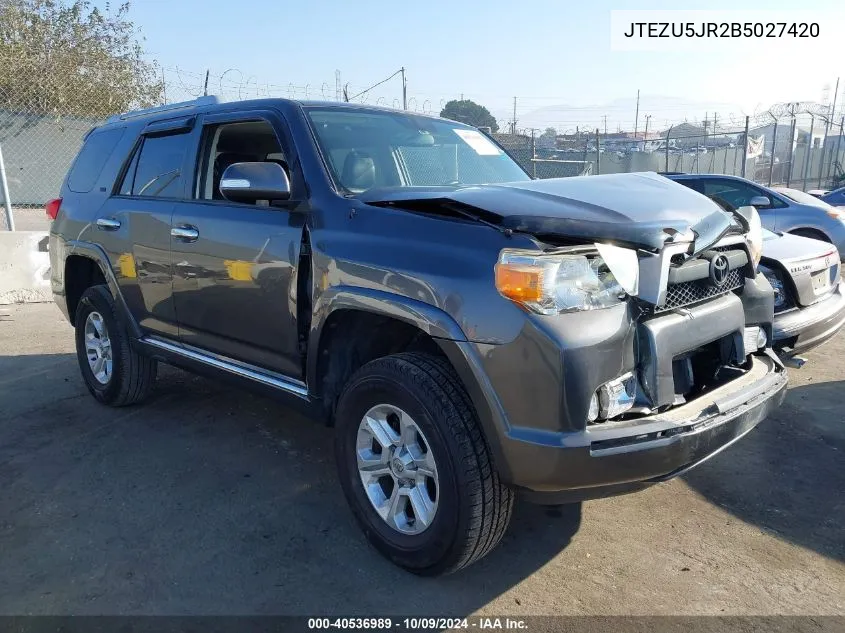 2011 Toyota 4Runner Sr5/Limited VIN: JTEZU5JR2B5027420 Lot: 40536989