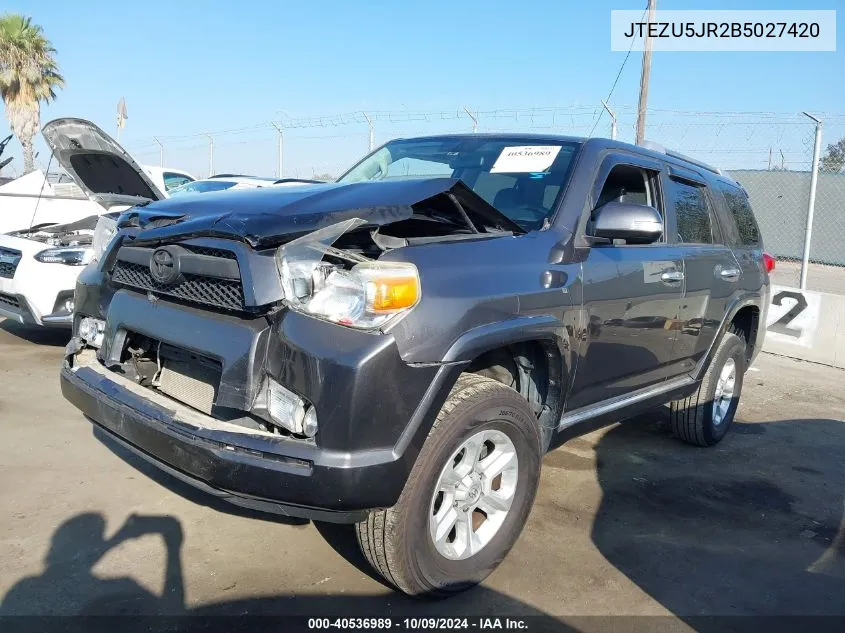 2011 Toyota 4Runner Sr5/Limited VIN: JTEZU5JR2B5027420 Lot: 40536989