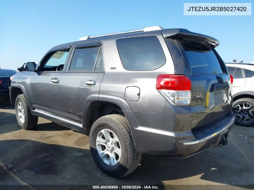 JTEZU5JR2B5027420 2011 Toyota 4Runner Sr5/Limited