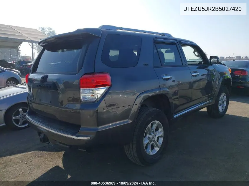 JTEZU5JR2B5027420 2011 Toyota 4Runner Sr5/Limited