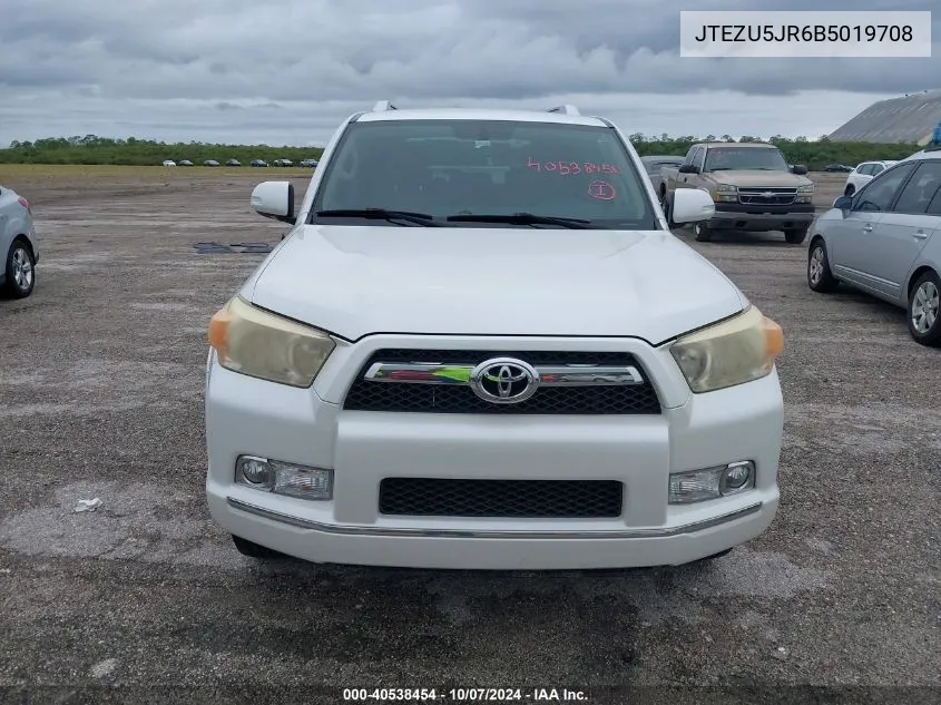 2011 Toyota 4Runner Sr5/Limited VIN: JTEZU5JR6B5019708 Lot: 40538454