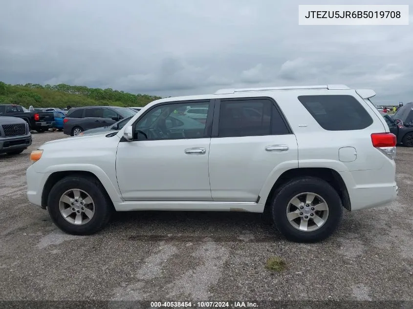 2011 Toyota 4Runner Sr5/Limited VIN: JTEZU5JR6B5019708 Lot: 40538454