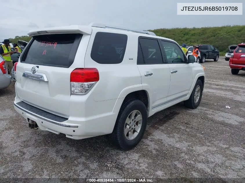 2011 Toyota 4Runner Sr5/Limited VIN: JTEZU5JR6B5019708 Lot: 40538454