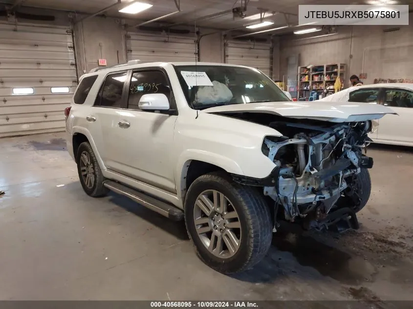 2011 Toyota 4Runner Sr5 V6 VIN: JTEBU5JRXB5075801 Lot: 40568095