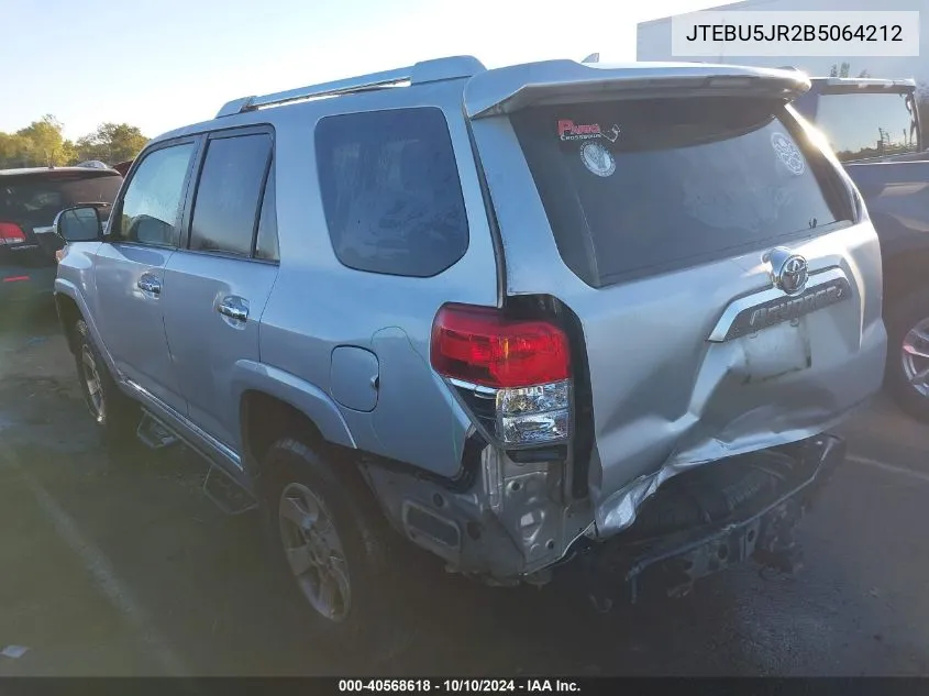 2011 Toyota 4Runner Sr5 V6 VIN: JTEBU5JR2B5064212 Lot: 40568618