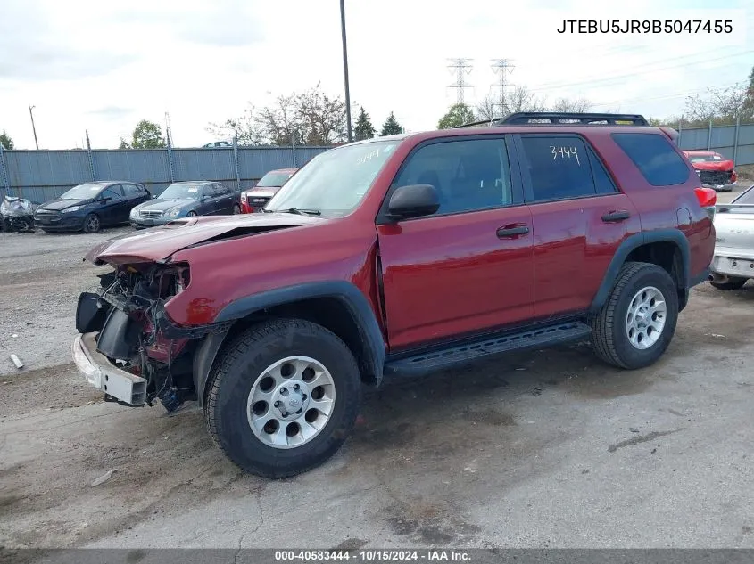 2011 Toyota 4Runner Trail V6 VIN: JTEBU5JR9B5047455 Lot: 40583444