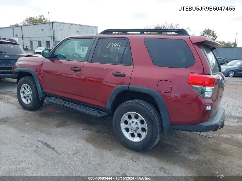 2011 Toyota 4Runner Trail V6 VIN: JTEBU5JR9B5047455 Lot: 40583444