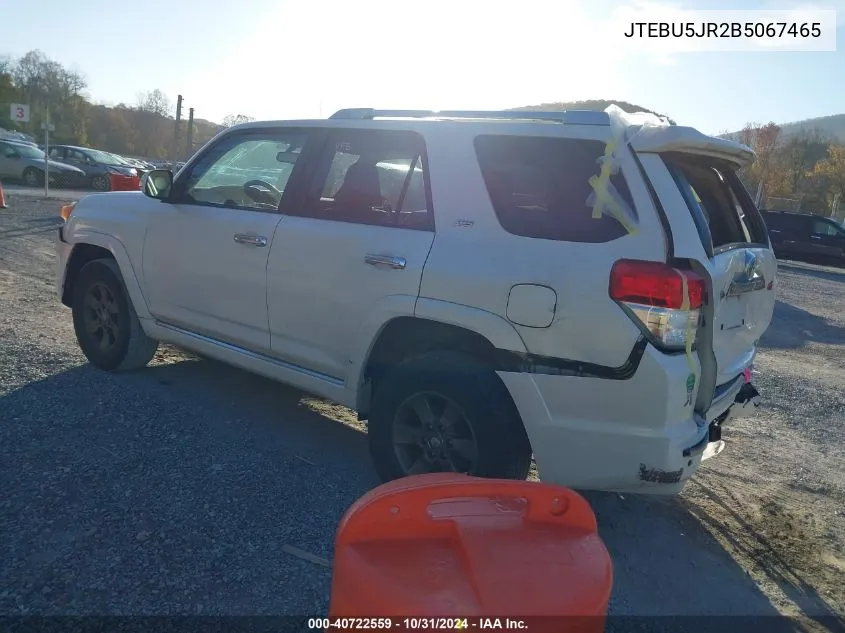 2011 Toyota 4Runner Sr5 V6 VIN: JTEBU5JR2B5067465 Lot: 40722559