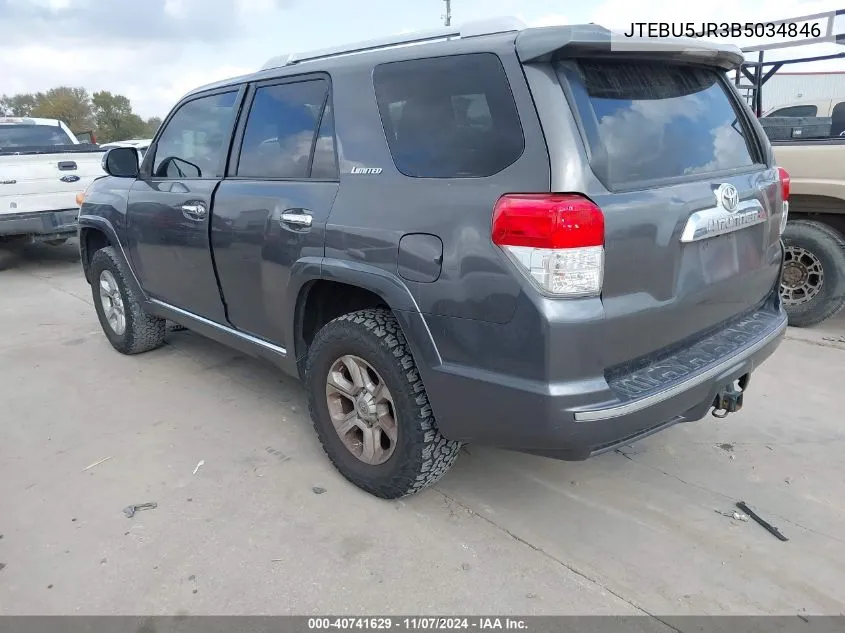 2011 Toyota 4Runner Limited V6 VIN: JTEBU5JR3B5034846 Lot: 40741629