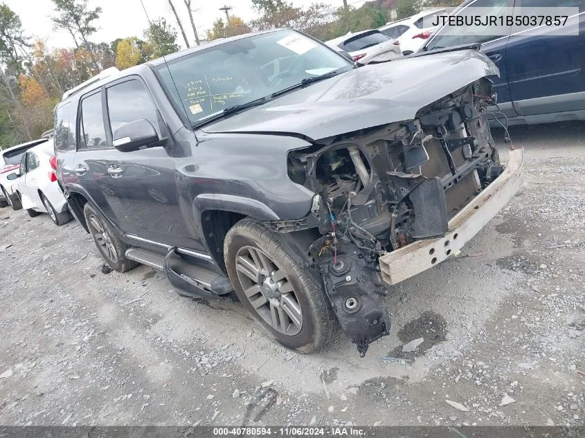 2011 Toyota 4Runner Limited V6 VIN: JTEBU5JR1B5037857 Lot: 40780594