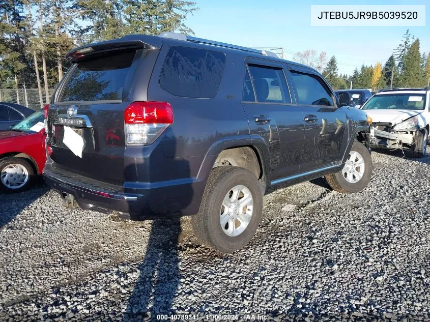 2011 Toyota 4Runner Sr5 V6 VIN: JTEBU5JR9B5039520 Lot: 40789341