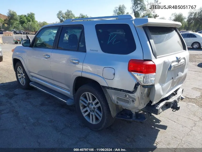 2011 Toyota 4Runner Limited V6 VIN: JTEBU5JR4B5051767 Lot: 40797105