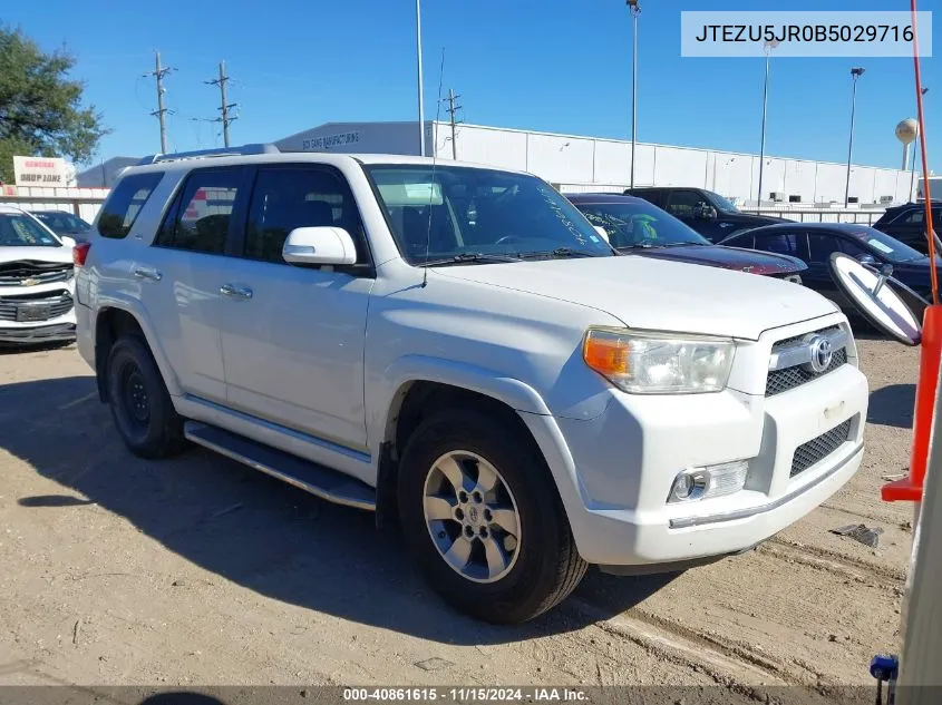 2011 Toyota 4Runner Sr5 V6 VIN: JTEZU5JR0B5029716 Lot: 40861615