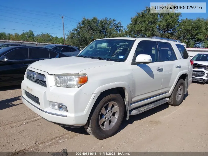 2011 Toyota 4Runner Sr5 V6 VIN: JTEZU5JR0B5029716 Lot: 40861615