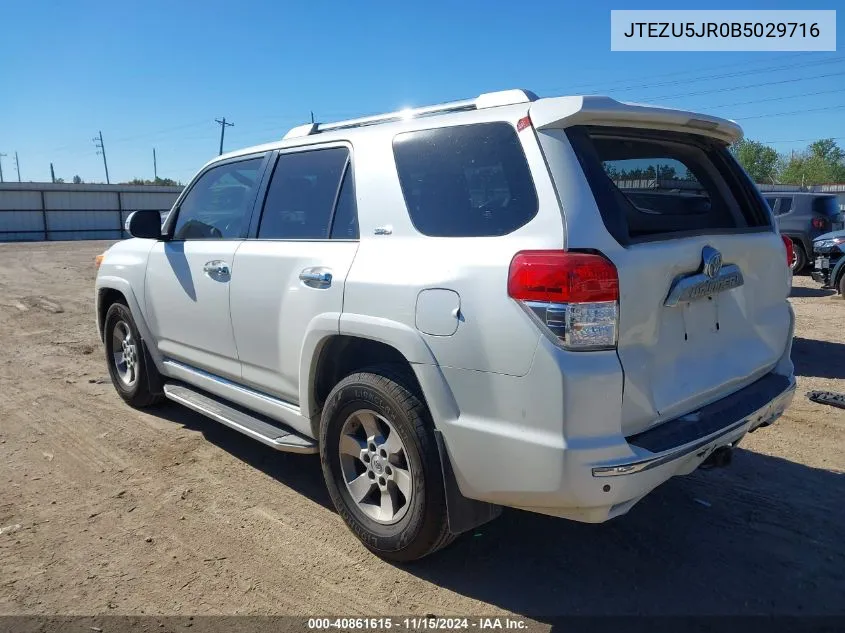 2011 Toyota 4Runner Sr5 V6 VIN: JTEZU5JR0B5029716 Lot: 40861615