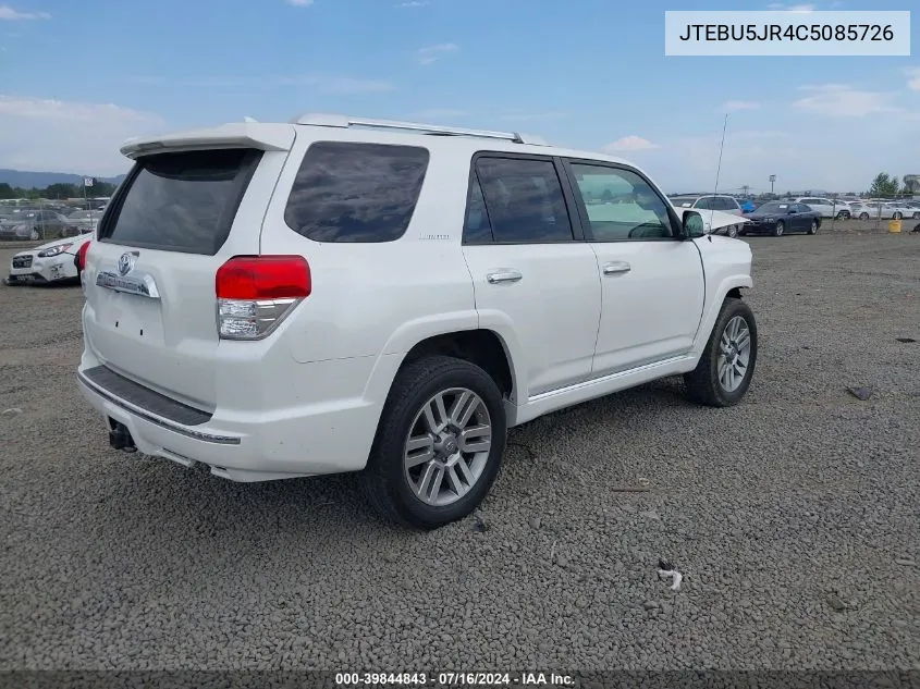 JTEBU5JR4C5085726 2012 Toyota 4Runner Limited