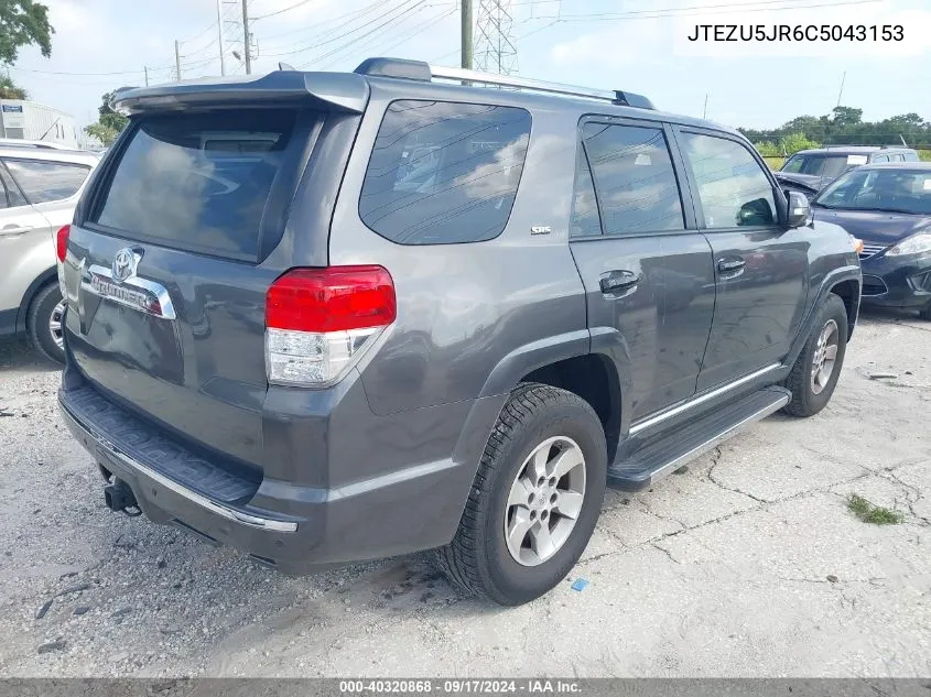 2012 Toyota 4Runner Sr5/Limited VIN: JTEZU5JR6C5043153 Lot: 40320868