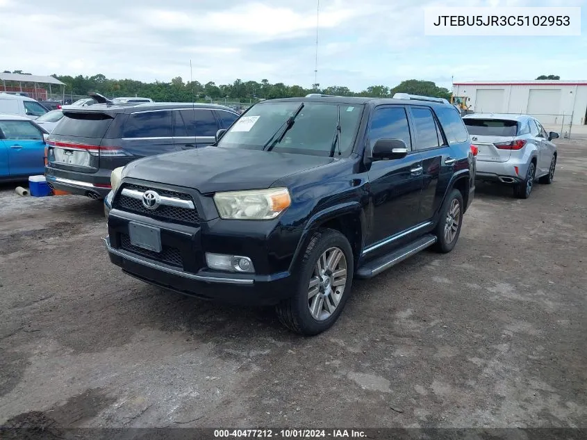 2012 Toyota 4Runner Sr5/Limited/Trail VIN: JTEBU5JR3C5102953 Lot: 40477212