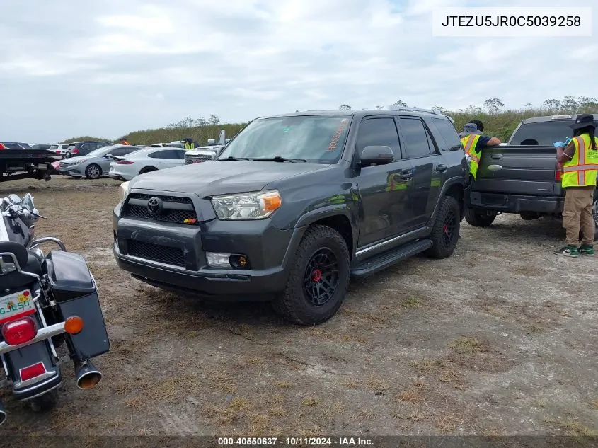 2012 Toyota 4Runner Sr5 VIN: JTEZU5JR0C5039258 Lot: 40550637