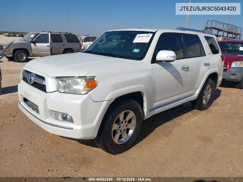 2012 Toyota 4Runner Sr5 VIN: JTEZU5JR3C5043420 Lot: 40582260