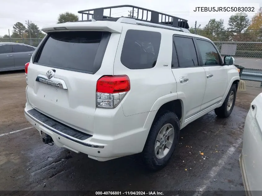 2012 Toyota 4Runner Sr5 VIN: JTEBU5JR5C5083032 Lot: 40766801