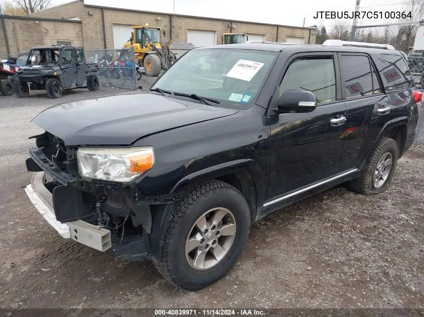 2012 Toyota 4Runner Sr5 VIN: JTEBU5JR7C5100364 Lot: 40839971