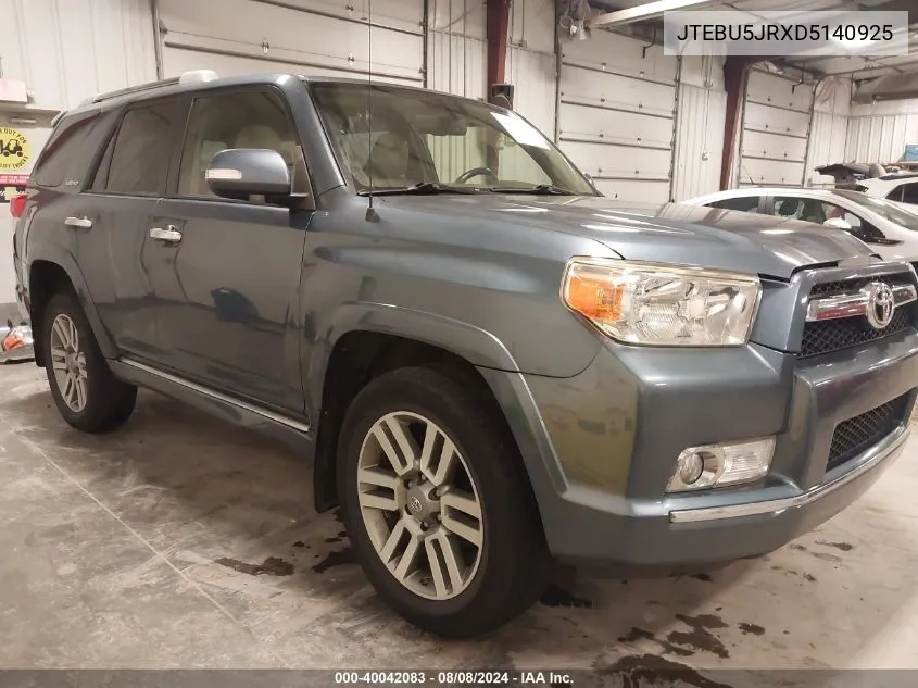 JTEBU5JRXD5140925 2013 Toyota 4Runner Limited