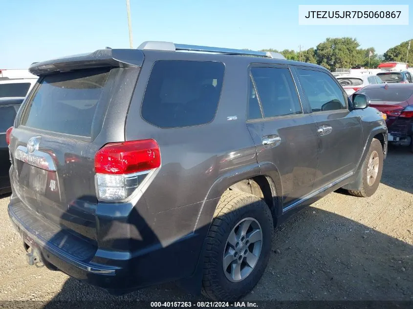 2013 Toyota 4Runner Sr5/Limited VIN: JTEZU5JR7D5060867 Lot: 40157263