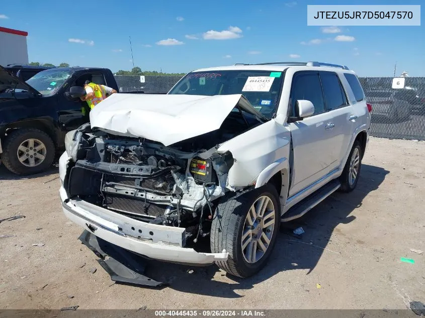 2013 Toyota 4Runner Sr5/Limited VIN: JTEZU5JR7D5047570 Lot: 40445435