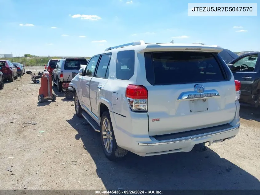 2013 Toyota 4Runner Sr5/Limited VIN: JTEZU5JR7D5047570 Lot: 40445435