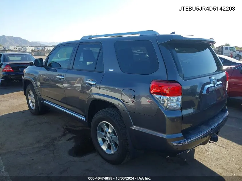 2013 Toyota 4Runner Sr5 VIN: JTEBU5JR4D5142203 Lot: 40474855