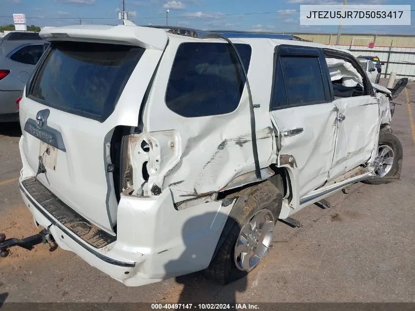 2013 Toyota 4Runner Sr5 VIN: JTEZU5JR7D5053417 Lot: 40497147