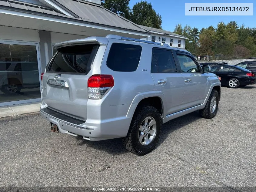 2013 Toyota 4Runner Sr5/Limited/Trail VIN: JTEBU5JRXD5134672 Lot: 40540205