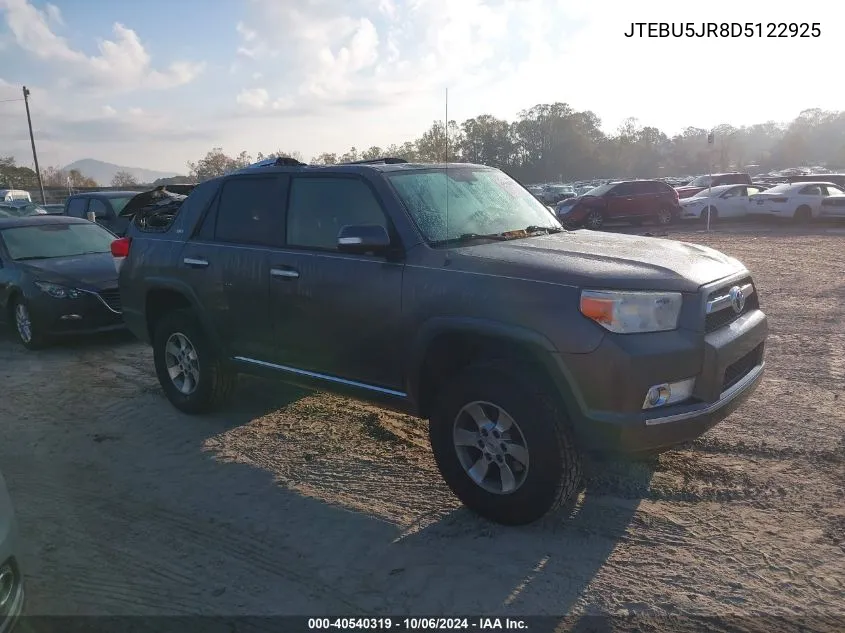 2013 Toyota 4Runner Sr5/Limited/Trail VIN: JTEBU5JR8D5122925 Lot: 40540319