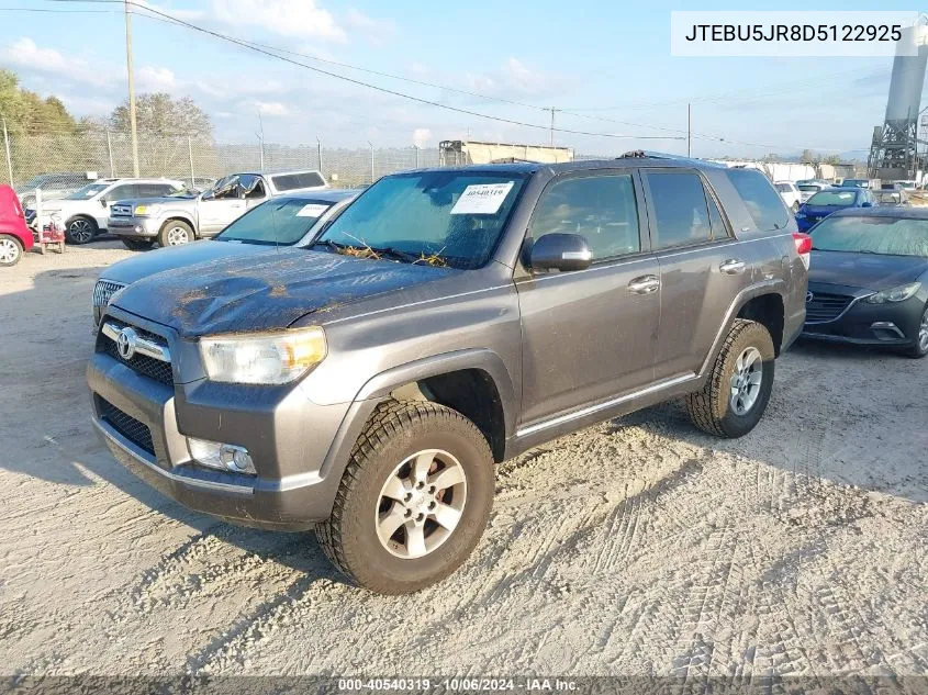 2013 Toyota 4Runner Sr5/Limited/Trail VIN: JTEBU5JR8D5122925 Lot: 40540319