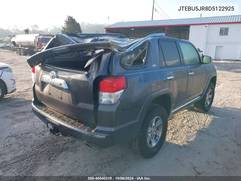 2013 Toyota 4Runner Sr5/Limited/Trail VIN: JTEBU5JR8D5122925 Lot: 40540319